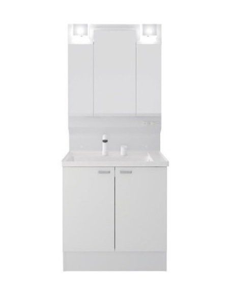 【同仕様写真】洗面化粧台はハウステック製の新品に交換します。洗面ボウルは洗顔・洗髪はもちろん、つけ置き洗いにも使えます。照明はLEDライトです。