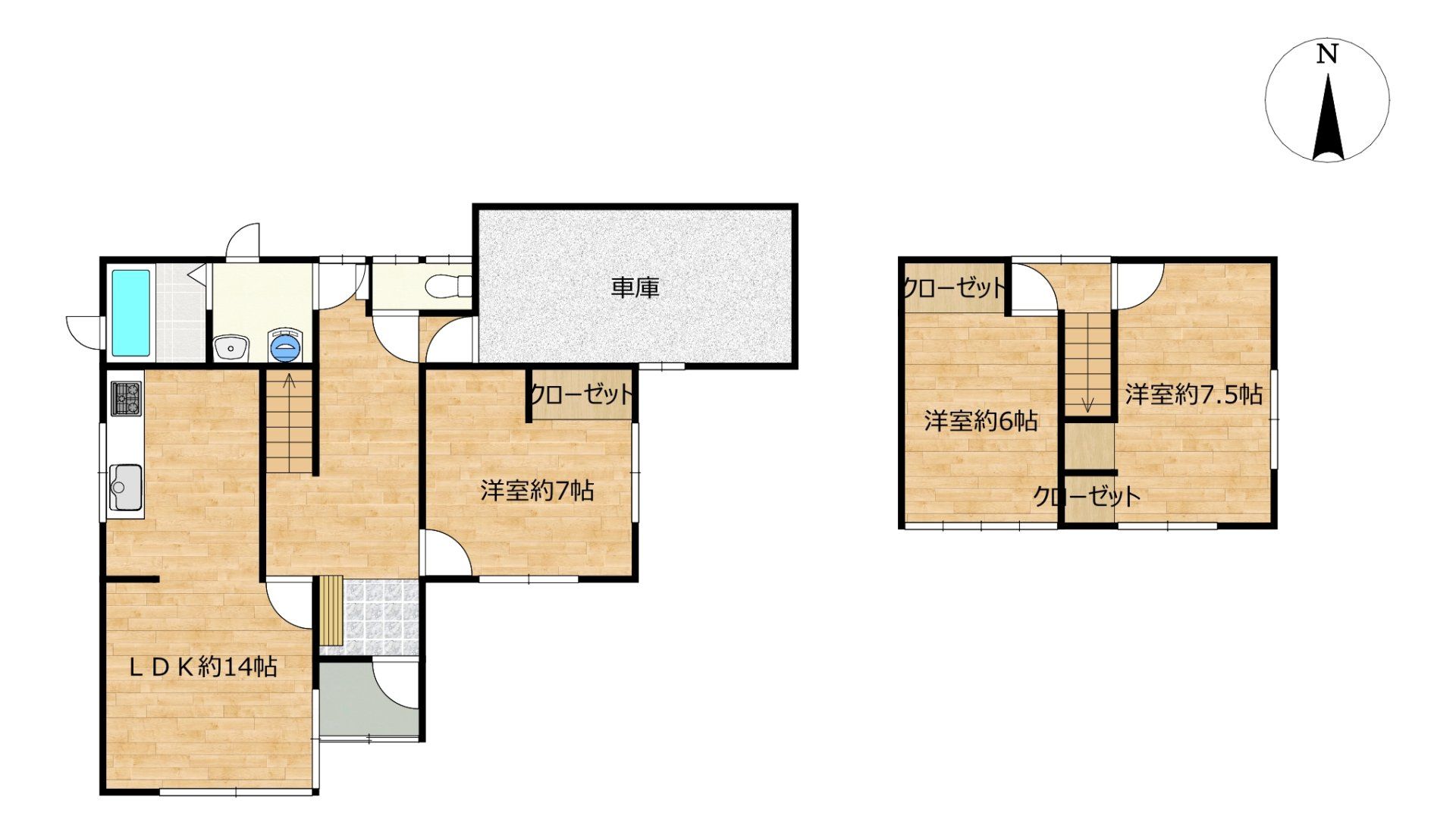 【間取図】リフォーム後の予定間取図です。洋室3部屋の3LDKになる予定です。工事の進捗によって変更になる可能性があります。